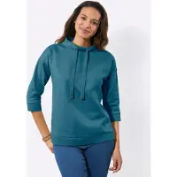Casual Looks Sweatshirt , Damen, Gr. 36, blau (topas), 100% Baumwolle, unifarben, Sweatshirts Sweatshirt
