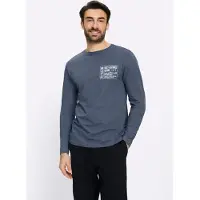 Catamaran Langarmshirt "Langarm-Shirt", Herren, Gr. 44/46, blau (rauchblau, bedruckt), 100% Baumwolle, bedruckt, gemustert, unifarben, Rundhals, Shirts Langarmshirt