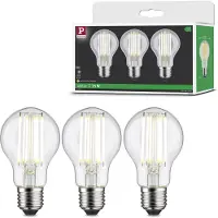 Paulmann LED-Leuchtmittel "Efficient-Line Filament 230V LED Birne E27 3er Set1055lm 5W 3000K Klar", Energieeffizienz: A, transparent, L:10,6cm Ø:6cm, Leuchtmittel, LED-Leuchtmittel