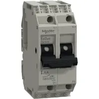 Schneider Electric GB2DB12 Leistungsschalter TeSys für Steuerstromkreise, GB2-CD, 6A, 2p, 2d - 3 Stück