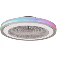 Mantra-Iluminacion Gamer Big LED-Deckenventilator weiß DC leise RGB - Mantra , Gamer Big, dimmbar, Weiß, für Wohnzimmer, Kunststoff, Modern