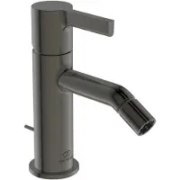 Ideal standard Joy Bidetarmatur, mit Metall-Ablaufgarnitur, Ausladung 115mm, chrom, BC784A5, Farbe: Magnetic Grey
