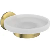 Ideal standard La Dolce Vita Seifenschale, aus satiniertem Glas, herausnehmbar, 130x165x60mm, T5507A2, Farbe: Brushed Gold