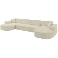 ALTDECOR Ecksofa in U-Form Livo-U2 - 400x173x79,5 cm Beige - Corner Sofa Bett Eckcouch Couch L-Form Wohnlandschaft Cauchsofa