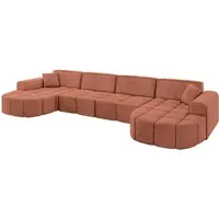 ALTDECOR Ecksofa in U-Form Livo-U2 - 400x173x79,5 cm Apricot - Corner Sofa Bett Eckcouch Couch L-Form Wohnlandschaft Cauchsofa