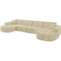 ALTDECOR Ecksofa in U-Form Livo-U2 - 400x173x79,5 cm Beige - Corner Sofa Bett Eckcouch Couch L-Form Wohnlandschaft Cauchsofa