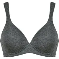 Naturana Bügelloser BH , Damen, Gr. 80, Cup C, grau (grau, melange), Obermaterial: 95% Baumwolle, 5% Elasthan, BHs Bügelloser BH