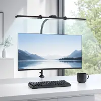 Rosikey LED Schreibtischlampe - 24W Architektenlampe mit Klemme - 5 Farbmodi Dimmbar Schwarz