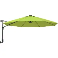 Syfax Wand-Sonnenschirm mit LEDs Apfelgrün 290 cm