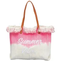 ECA TP14R Damen-Strandtasche Ombre 45 x 40 x 14 cm, weiß-rosa