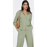 ONLY Hemdbluse "JDYCAYA LINEN LOOSE L/S SHIRT WVN DIA" mit Leinen