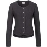 Nübler Strickjacke NÜBLER "Strickjacke Yvonne", Damen, Gr. M, schwarz (anthrazit), Obermaterial: 100% Baumwolle CO., Strickjacken Strickjacke
