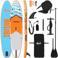 vidaXL SUP Board mit Sitz 2-in-1 TRITON 335 x 76 x 15 cm Blau