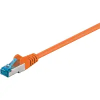 Goobay 10x 93818 CAT 6A Patchkabel, S/FTP (PiMF), orange, 5 m - Kupferleiter (CU), halogenfreies Kabelummantel (LSZH)