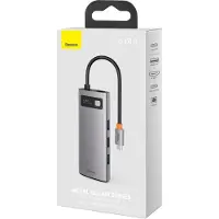 Baseus Metal Gleam, USB 3.2 Gen 1 (3.1 Gen 1) Type-C, 100 W, 10,100,1000 Mbit/s, Grau, 4K Ultra HD, 30 Hz