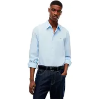 Tommy Hilfiger Langarmhemd TOMMY JEANS "TJM POPLIN", Herren, Gr. L (52), N-Gr, sweet blau, Web, Obermaterial: 100% Baumwolle, regular fit, 1-Knopf-Manschette, Hemden Langarmhemd, Regular fit, Kentkragen