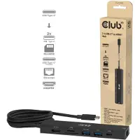 Club 3D CLUB3D 7-1 USB-C zu HDMI-Hub, Kabelgebunden, 1000 Mbit/s, Schwarz, 136 mm, 34 mm, 94,5 mm