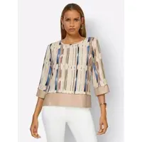 Création L Bluse in beige-mandarine-bedruckt | Gr.: 50