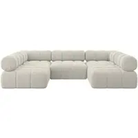 ALTDECOR Modulares Sofa Ecksofa in U-Form - Garvo-U1 - 285x190x70 cm Cremeweiß Corner modular Sofa Eckcouch Couch Wohnlandschaft Cauchsofa Polstersofa