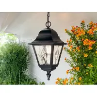 ELSTEAD Außenhängeleuchte Norfolk NR9, schwarz/klar, IP43