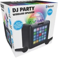 Edco Karaoke Partyspeaker Bluetooth Lautsprecher mit LED-Licht und Mikrofon 25W