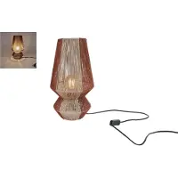 Intratuin Tischlampe Stimmungsbeleuchtung beige terra Metall Jute 23x23x40,5cm