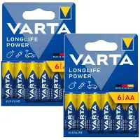 Varta 12x Batterie R-06 R06 AA LR06 1,5 V Longlife Power Alkali