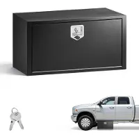Vevor Lkw Unterbaubox 914 x 457 x 457 mm Unterflur Staukasten Kaltgewalzter Stahl Wasserdichter Werkzeugkasten mit T-Griff Schloss für Lkw Anhänger Transporter Werkzeugkiste Unterflurkasten Schwarz