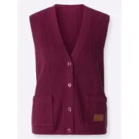 Casual Looks Strickweste , Damen, Gr. 38, lila (bordeaux), 50% Baumwolle, 50% Polyacryl, meliert, unifarben, Westen Strickweste