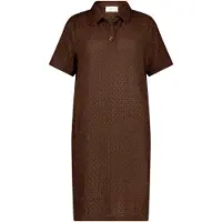 Cartoon Polokleid "Polokleid mit Eingrifftaschen", Damen, Gr. 46, EURO, braun (dunkelbraun), Obermaterial: 95% Polyester PES. 5% Elasthan EL., Kleider Polokleid