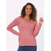 Casual Looks Strickpullover "Pullover", Damen, Gr. 46, orange (koralle, meliert), 61% Polyacryl, 39% Baumwolle, meliert, Pullover Strickpullover