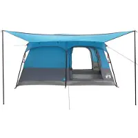 vidaXL Familienzelt 16 Personen Blau Polyester und Stahl