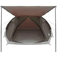 vidaXL Hütten-Zelt 6 Personen Braun grau Polyester und Stahl