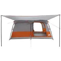 vidaXL Familienzelt 16 Personen Grau und Orange Polyester und Stahl