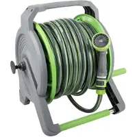 DIVODV 27881 Gartenschlauch mit Aufrollvorrichtung 1/2", 40 m, 4-lagig, grau