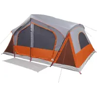 Yiwydaa Hütten-Zelt Grau und Orange 10-Personen Polyester und Stahl