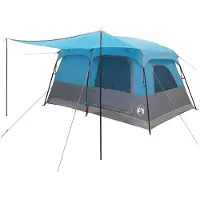 vidaXL Familienzelt 10 Personen Blau Polyester und Stahl