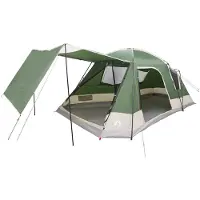 vidaXL Hütten-Zelt 12 Personen Grün Polyester und Stahl