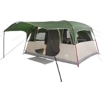 vidaXL Tunnelzelt 10 Personen Grün Polyester und Stahl