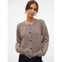 Vero Moda Strickjacke "VMNOVAH LS O-NECK BUTTON CARDI GA NOOS" Materialmix, regular fit