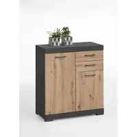 Preisbrecher Kommode >BRISTOL 2< in Matera-Artisan Eiche - 80x89,9x34,9cm (BxHxT)