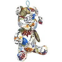PMS Graffiti Teddy weiß "Have a nice day" - ca. 32 cm