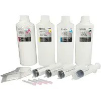 VHBW 4x Nachfülltinte kompatibel mit HP Drucker - Refillset Dye Cyan, Dye Magenta, Dye Schwarz, Dye Yellow, 1000ml