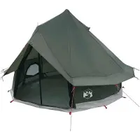 vidaXL Tipi Zelt 4 Personen Armeegrün Polyester und Stahl