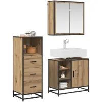 vidaXL Badezimmermöbel-Set 3 stk. Artisan-Eiche 65 x 33 x 60 cm