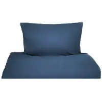 COFI Einfarbige Bettwäschen-Sets für Einzel- und Doppelbetten, 100% Baumwolle Dunkelblau 155x200 cm