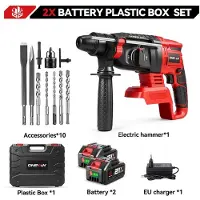 StarTech.com Elektrischer Bohrhammer - Akku Schlagbohrschrauber - 21V kabellos - Bürstenloser Motor 3500W - 4000rpm - Set mit 2 Akkus B