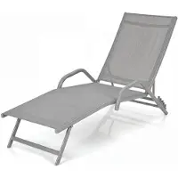 KOMFOTTEU 2er Set Outdoor-Liegestühle, 5-Position Verstellbare Liegen mit Atmungsaktivem Sitz und Rostfreiem Stahlrahmen, Outdoor-Lounges für Terrasse, Garten, Pool und Hinterhof, Schwarz