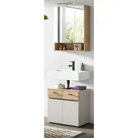 Inn.Furn Badmöbel Set "Matteo" in Kaschmir und Evoke Eiche Badkombination 60 x 191 cm