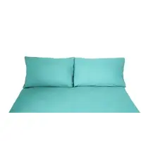 COFI Einfarbige Bettwäschen-Sets für Einzel- und Doppelbetten, 100% Baumwolle Petrol 200x200 cm